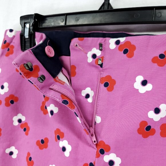 Boden Pants Womens 8P Pink Floral Ankle Preppy Casual Stretch Trousers - Picture 3 of 14